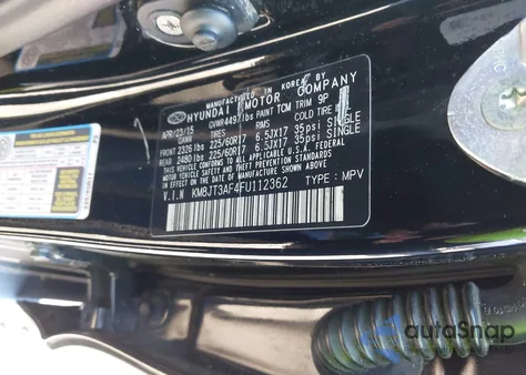 2015 Hyundai Tucson Gls из США, поврежденный, VIN KM8JT3AF4FU112362